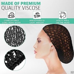4 Pack Mesh Hair Net Rayon Knit Snood Hat Crochet Hair Wraps for Sleeping