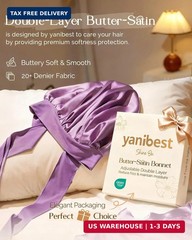 YANIBEST Adjustable Satin Bonnet for Sleeping Women Double Layer Hair Wrap Reduc