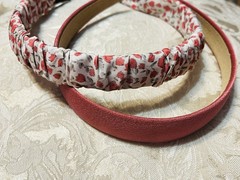 Red Floral & Red Headband Casual Elegant Hairband Hair Accessory Set Of 2