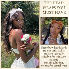 Bow Headbands for Women Wide Headbands Elastic Headwraps Knotted Hairband Rab…