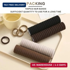 SYGY Hair Tie, 100PCS Hair Ties for Thick Thin Hair, Seamless Cotton Hair Bands,