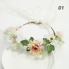 Head Garland Flower Headband Hair Band Crown Wreath Festival Party Boho Wedding