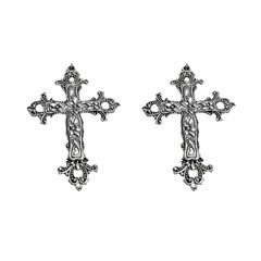 2PCS Metal Hair Clips Retro Cross Hairpin with Punk Duckbill Clips Novelty Hair