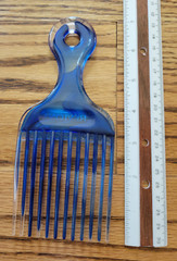 Vintage Revlon 7″ Hair Comb Lift Plastic Pic Pick Faux Marble Blue