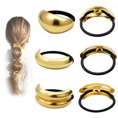 6Pcs Gold Hair Ties – 3 Styles Gold Hair Accessories for Women & Girls, Elegant