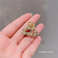 2Pcs Rectangle &D-Shape Bangs Clips,Crystal Rhinestone+Pearl Clip Set for Fringe