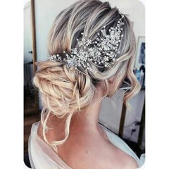 Rhinestone Bridal Headbands Silver Crystal Pearl Hair Vine Flower Headpiece