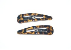 Charles Wahba Big Tortoise Snap Clip Oval Side Hair Pin Barrette Made in France