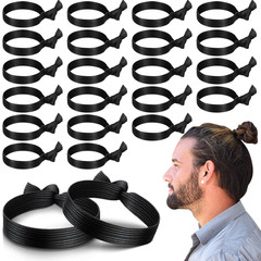 36 Pcs Knotted Flat Elastic Hair Ties for Men – No Crease Breakage Ponytail Hold