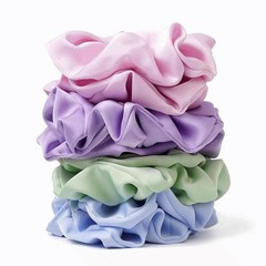 8PCS Pastel Colors Silk Hair Ties