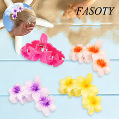 4PCS Hawaiian Large Matte Flower Hair Claw Clips for Women Non-Slip Strong Hold