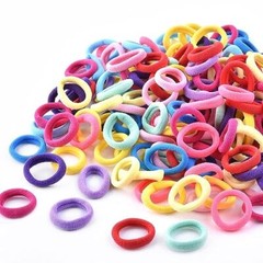 100PCS Elastic Hair Ties Cotton Hair Bands Mini Hair Bands Seamles Soft