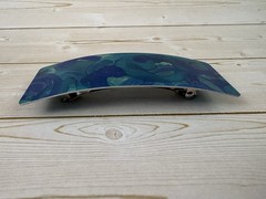 Vintage Blue Metal Hair Barrette French Clip Made in France
