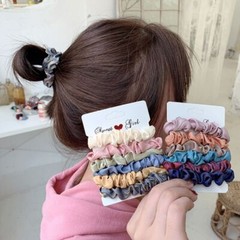 Silk Scrunchies Leopard Print – Solid Elastic Hair Bands Headwear Accessories