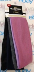 Walgreens Soft HeadWrap 5 Head Wraps Navy Black Pink Purple Gray New