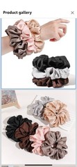 Extra Large oversized Scrunchies Hair Band Satin Silk Fabric Elastic 8 package