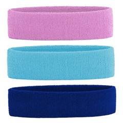 3 Pack Men & Women Sweatband Headband Terry Cloth Moisture Wicking for Sports