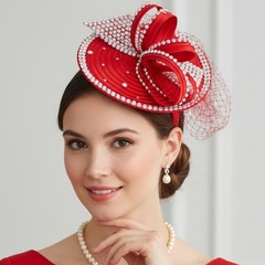 Cocktail Hat Multicolor Kentucky Derby Hats Tea Party Hat Rhinestone Headdress