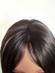 6″x6.3″Invisible Black/Brown Mix Light Blonde Synthetic Hair Topper Clip in 16″