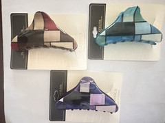 French Atelier Mosaic Claw Clip Lot Of 3