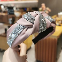 Women Rhinestone Headband Bling Padded Baroque Crystal Fashion Hair Band Party