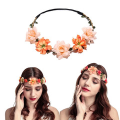 Women Headpieces Collection Accessories – 6 PCS Boho Hair Wreaths, Flower Crowns