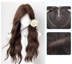 New Fashion 6.3″x6.3″Front Lace Water Wave Wavy Synthetic Hair Topper 22″