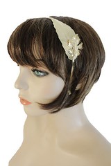 Women Headband Gold Metal Long Leaf Fashion Hair Accessory Casual Look Teen Fall