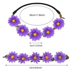5PCS Daisy Flower Hippie Floral Headband Fashion Floral Crown Fairy Headpiece