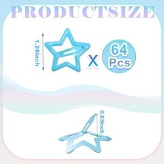 64 Pcs Cute Metal Star Snap Hair Clips for Women Girls,Small Multiple colors