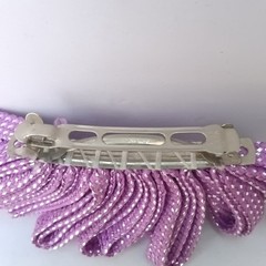Vintage Shoelace French Hair Barrette-Lot Of 2-Metallic Thread-Purple-Pastel-80s