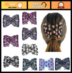Double Clips Hair Combs for Bun Making – 6 Pack Styling Accessories for Thick &