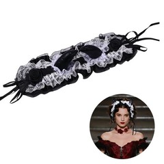 Womens Halloween Gothic Lolita Lace Devil Horn Headband Costume Hair Accessories