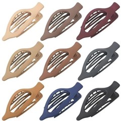 9 Pack Flat Hair Clips for Women, Matte Claw Clips for Thick Multicolor-Regular