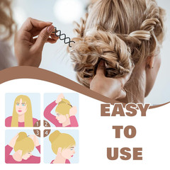 10pcs Spiral Bobby Pins Black Spiral Hair Pins Hair Bun Maker No Scratched Round