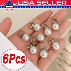 6Pcs Pearl Hair Clips Slide Bridal Accessory Geometric Snap Hairpins Barrette