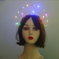LIGHT UP MULTICOLOR , ANGEL Halo Crown Headband (Gold Color)