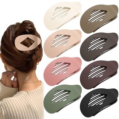 Flat Hair Clips for Women, 8 Pcs Matte No-Slip Flat Claw Clips for Girls,Cute…