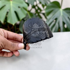 Handcrafted Medieval Leaf Design Horn Hair Bun Holder – Natural Hair Stick