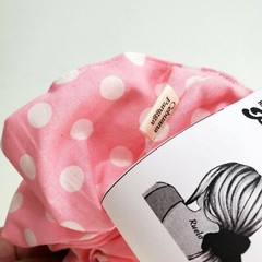 Handmade Women’s Scrunchies size XL Light Pink Cotton Fabric Polka Dot Print New