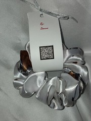Handmade Women’s Scrunchies size M Winter Camo Satin Fabric New