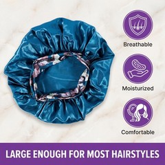 Gdotmely 4 Pack Satin Bonnet Silk for Sleeping Women, Large Multicolor