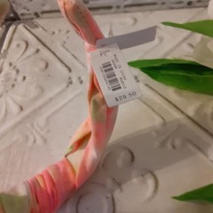 J. Crew Multi Floral Die Dye Cute Hair Accessory NEW Pink w/Bow Detail