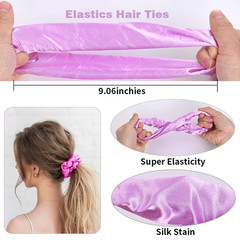 50 Satin Hair Scrunchies in Multiple Colors – Silk Accessories for Curly Hair, T