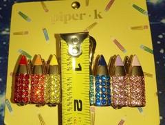 Piper • K Gold Painted & Multi Colored Rhinestones Metal Hair Claw Clip PENCILES