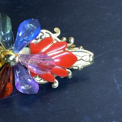 Vintage Wide Large 80’s Colorful Pop Art Lucite Hair Clip Barrette