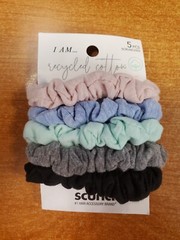 5 Packs of 5: Scunci Recycled Cotton Scrunchies Assorted Colors (6551) R9P2a