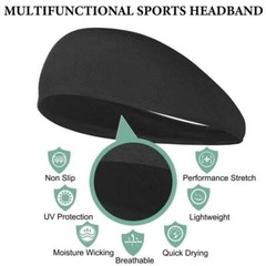 Running Moisture Wicking Stretchy Headband for Men Women Yoga Workout Hair Bands