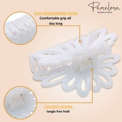 Parcelona French Plume Medium 3″ Celluloid Acetate Hair Claw for Women and Girls