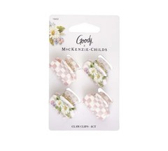 Viral MacKenzie Childs x Goody Target 🎀 Pink Check Mini Hair Claw Clips Set New